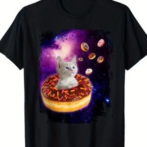 Galaxy Cat Donut T-Shirt NWOT